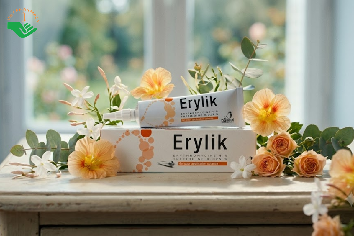 Thuốc trị mụn Erylik hỗ trợ đều trị mụn trứng cá (Tuýp 30g)