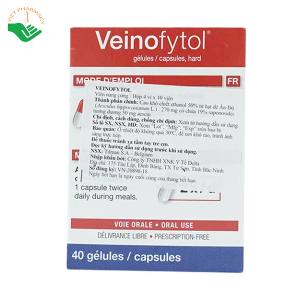Thuốc Veinofytol Tilman điều trị suy tĩnh mạch mãn tính nhẹ (4 vỉ x 10 viên)