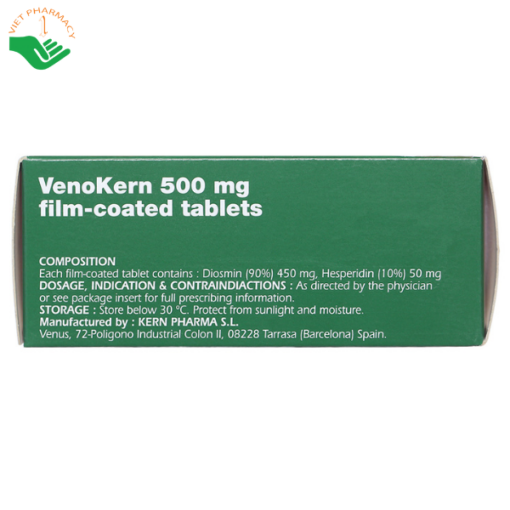 Thuốc VenoKern 500mg trị trĩ, suy giãn tĩnh mạch (6 vỉ x 10 viên)