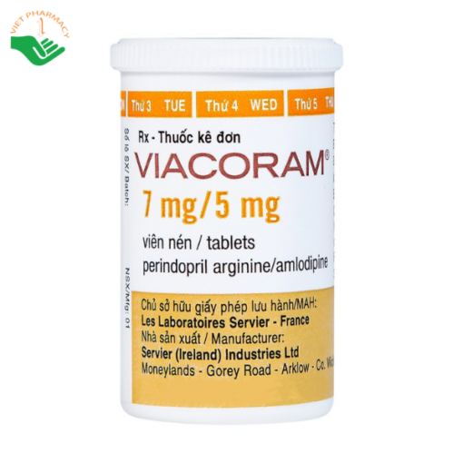 Thuốc Viacoram 7mg/5mg Servier điều trị tăng huyết áp vô căn (30 viên)