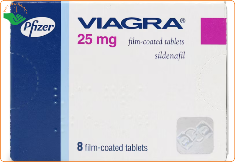 Thuốc Viagra 25mg Pfizer trị rối loạn cương dương (1 vỉ x 4 viên)