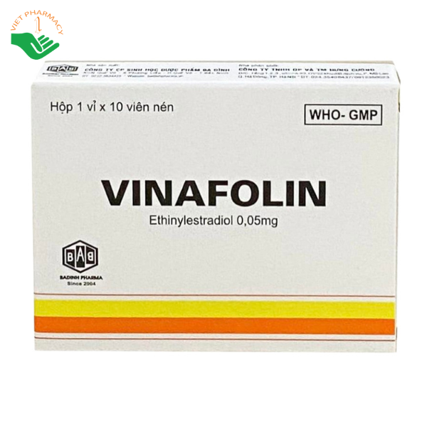 Thuốc Vinafolin 0,05mg điều trị hoocmon (1 vỉ x 10 viên)