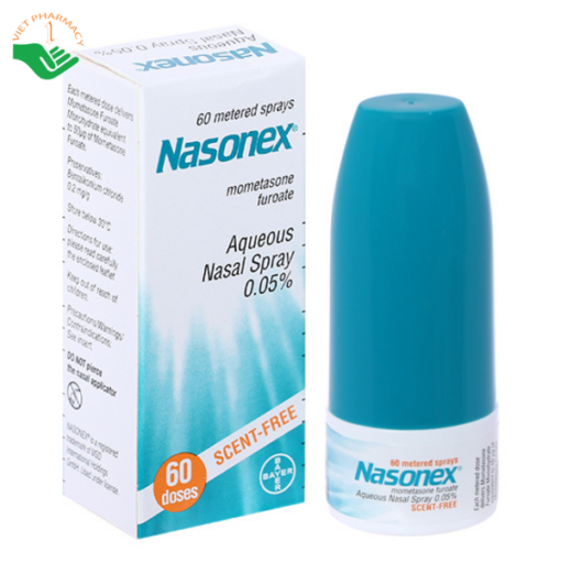Thuốc xịt mũi Nasonex Bayer điều trị viêm mũi dị ứng (60 liều)