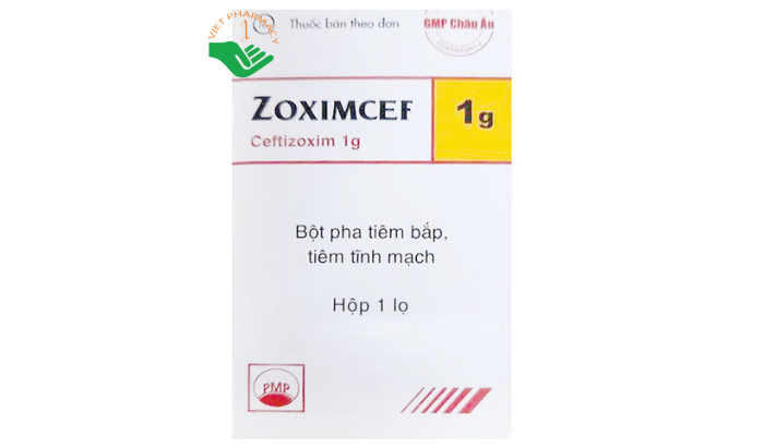 Thuốc Zoximcef 1g Pymepharco trị nhiễm khuẩn đường hô hấp (Hộp 1 lọ)