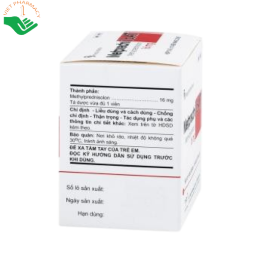 Thuốc Metpredni 16 A.T hỗ trợ điều trị viêm khớp dạng thấp, ung thư (10 vỉ x 10 viên)