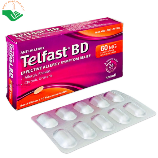 Thuốc Telfast 60mg điều trị mày đay vô căn mạn tính (30 viên)