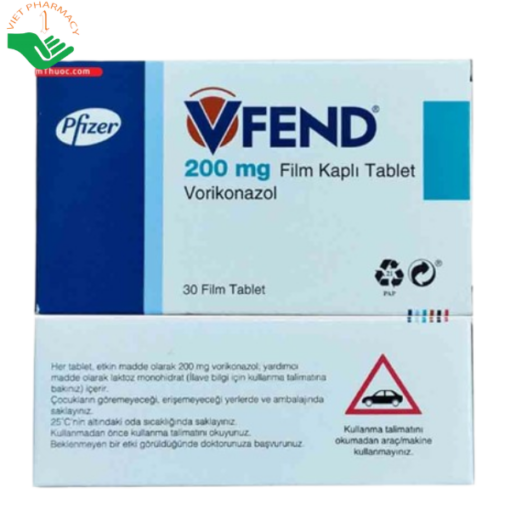 Thuốc Vfend 200mg điều trị nhiễm nấm Candida (30 viên)