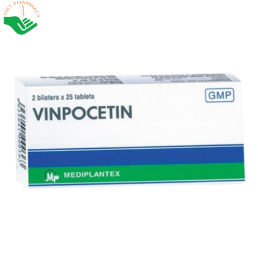 Thuốc Vinpocetin 5mg điều trị rối loạn tuần hoàn não (2 vỉ x 25 viên)