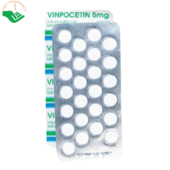 Thuốc Vinpocetin 5mg điều trị rối loạn tuần hoàn não (2 vỉ x 25 viên)