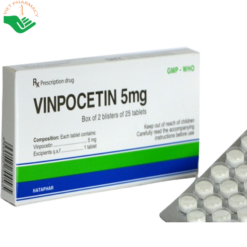 Thuốc Vinpocetin 5mg điều trị rối loạn tuần hoàn não (2 vỉ x 25 viên)