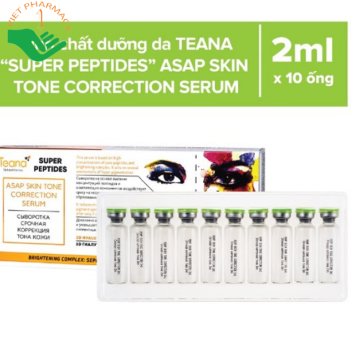 Tinh chất dưỡng trắng da, mờ thâm nám Serum Teana Super Peptides ASAP Skin Tone Correction 2ml x 10 ống