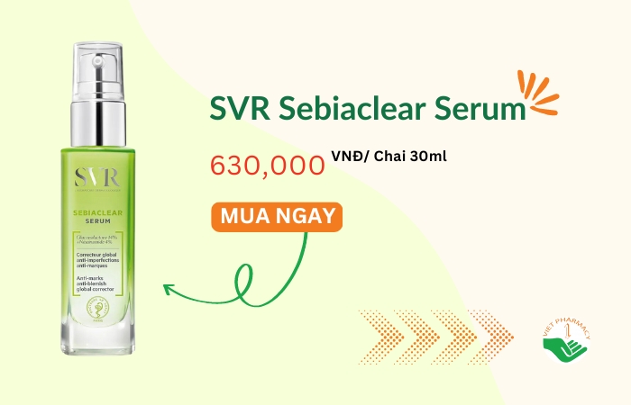 Tinh chất giảm mụn ẩn, mờ thâm SVR Sebiaclear Serum