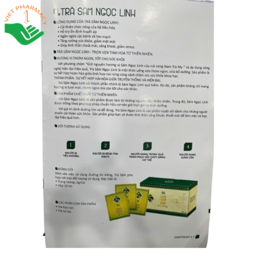 Trà túi lọc Sâm Ngọc Linh (Hộp 20 túi)