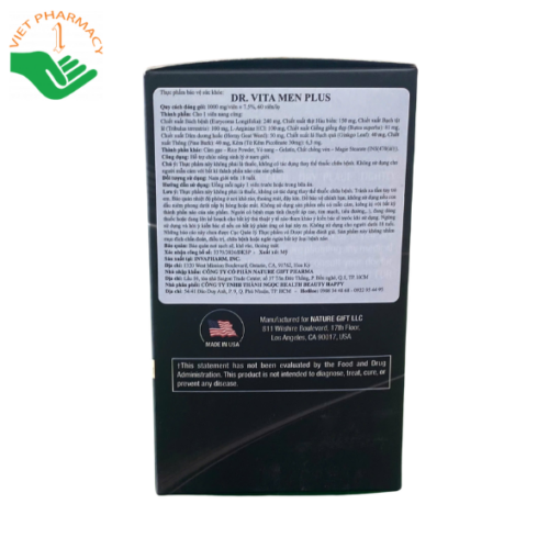 Hỗ trợ chức năng sinh lý nam Dr Vita Men Plus (hộp 60 Viên)