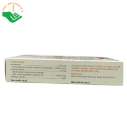 Thuốc kháng sinh Amoxicillin/Acid Clavulanic 875mg/125mg (Hộp 2 vỉ x 7 viên)