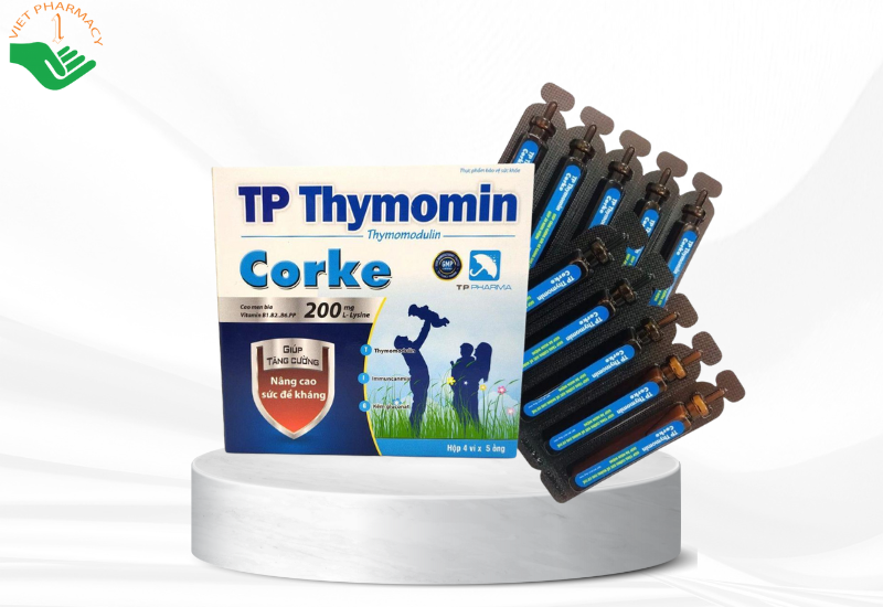 TP Thymomin Corke giúp tăng cường nâng cao sức đề kháng (hộp 4 vỉ x 5 ống x 10ml)