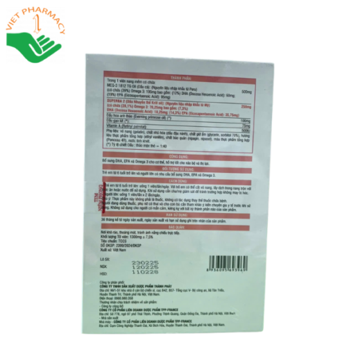 Viên uống bổ sung DHA, EPA, Omega-3, hỗ trợ não bộ và thị lực DHA Krill Oil Ultra (Hộp 60 viên)