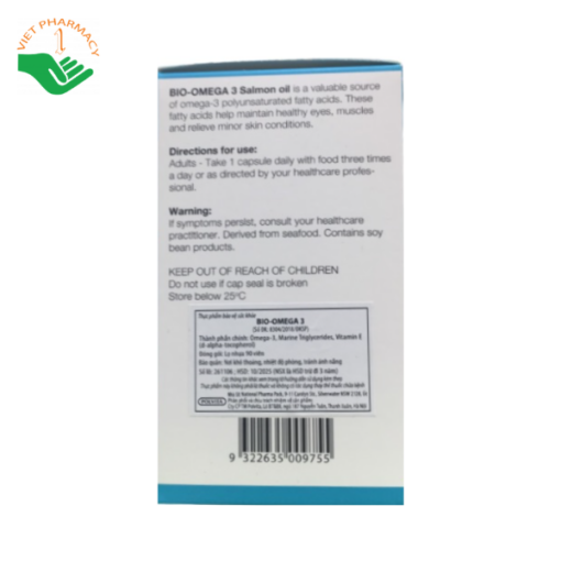 TPBVSK BIO-OMEGA 3 - hỗ trợ giảm mỡ máu, giảm nguy cơ mắc bệnh tim mạch do mỡ máu cao