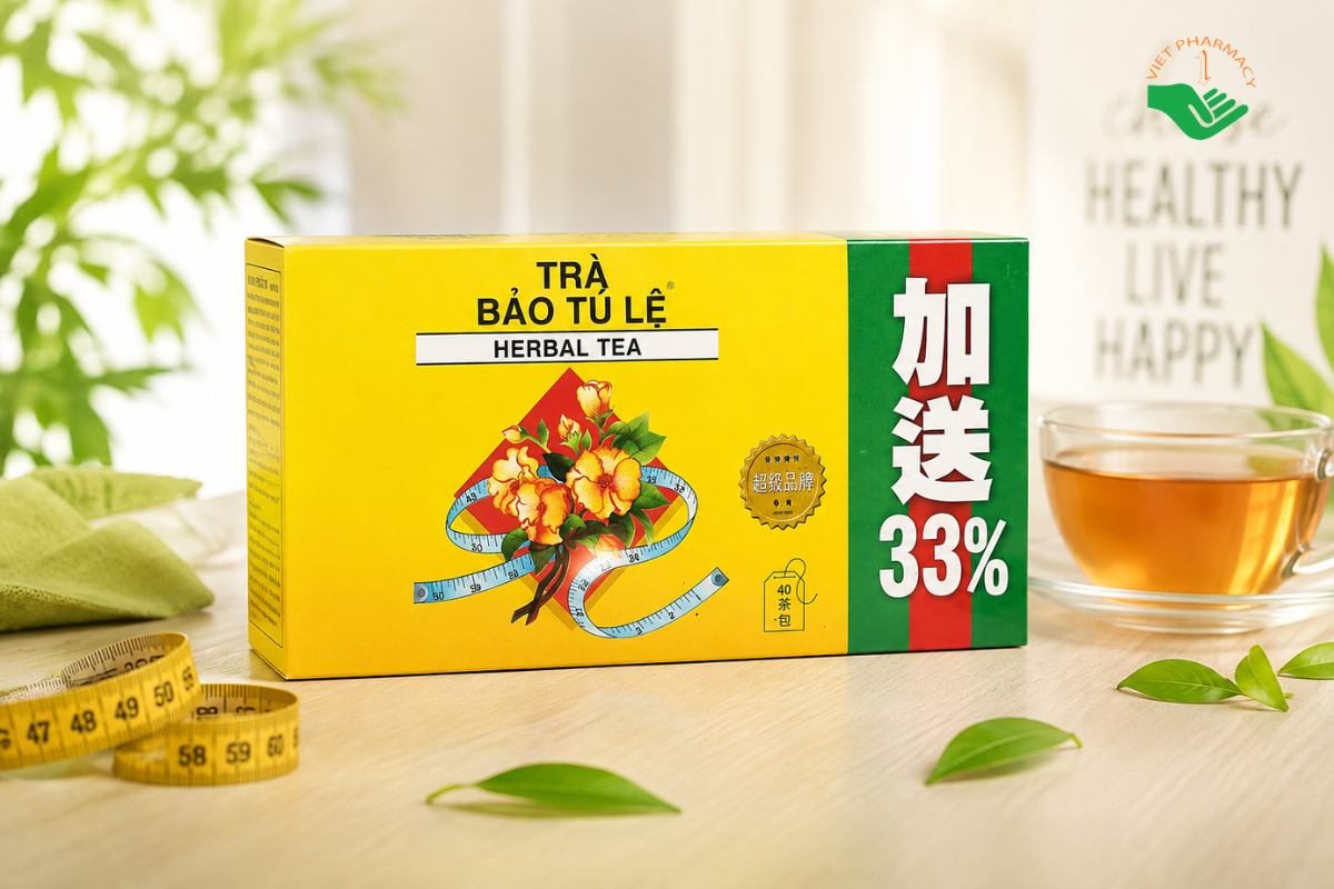 Trà Bảo Tú Lệ Bioslim Herbal Tea hỗ trợ nhuận tràng tiêu mỡ, chống táo bón (Hộp 40 gói)