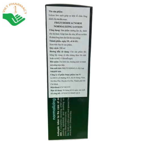 Lotion làm sạch & se khít lỗ chân lông cho da dầu mụn Frezyderm AcNorm Normalizing Lotion 200ml