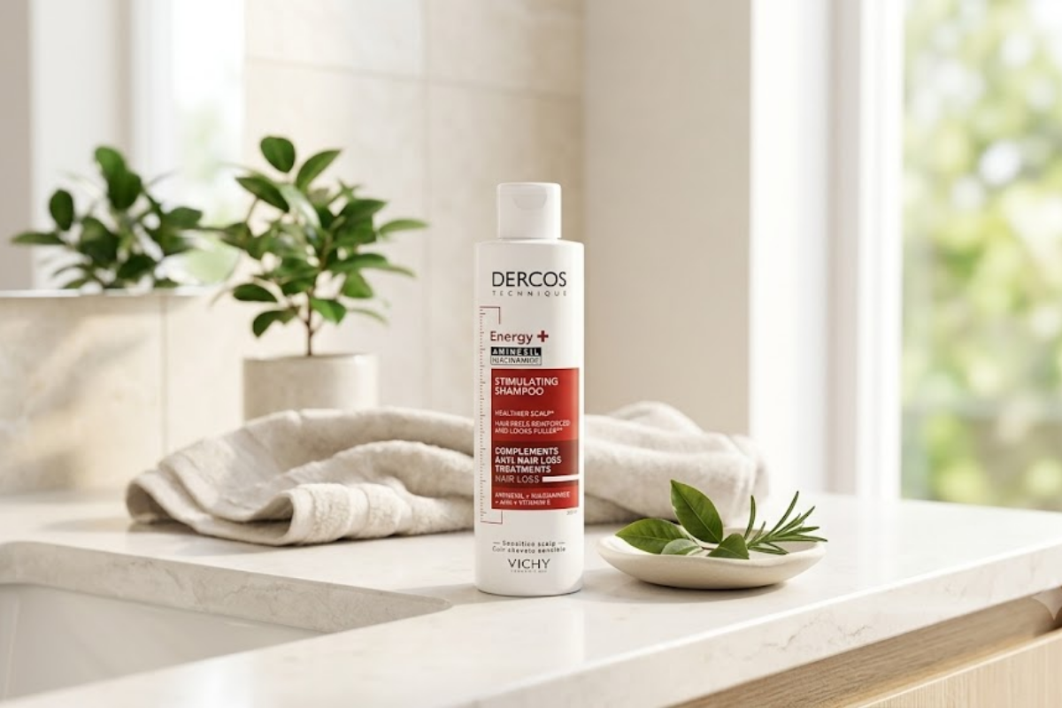 Dầu gội tăng cường giúp giảm gãy rụng Vichy Dercos Technique Energising Shampoo Targets Hairloss