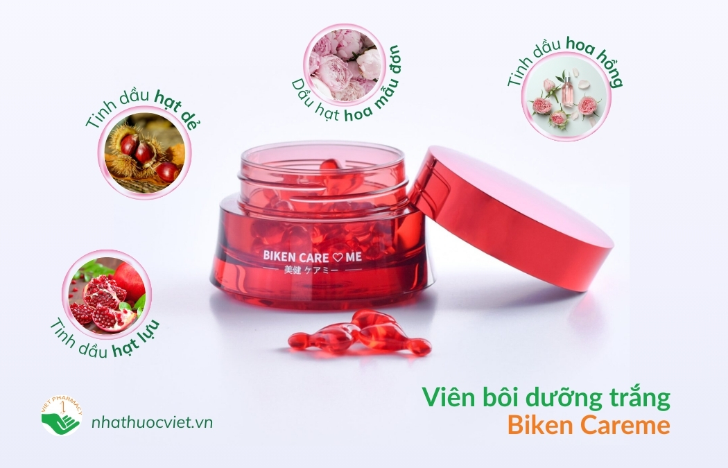 Viên bôi dưỡng trắng mông và vùng da nhạy cảm Biken Careme