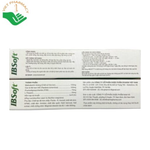 Viên đại tràng IBSOFT Pharmalink OTC (Hộp 20 viên)