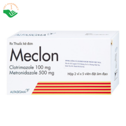 Viên đặt âm đạo Meclon Doppel Pharma điều trị viêm cổ tử cung, âm đạo (2 vỉ x 5 viên)