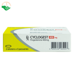Viên đặt Cyclogest 400mg Actavis điều trị các hội chứng tiền kinh, trầm cảm (3 vỉ x 5 viên)