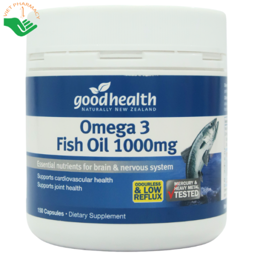 Viên dầu cá Good Health Omega 3 Fish Oil 1000mg hỗ trợ mắt và tim mạch (150 viên)