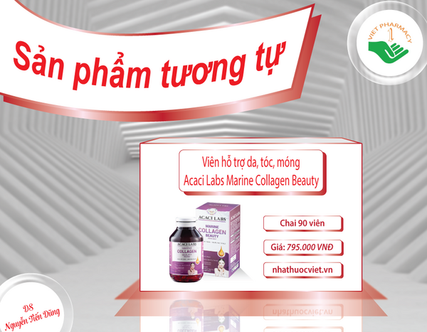 Viên hỗ trợ da, móng và tóc Acaci Labs Marine Collagen Beauty