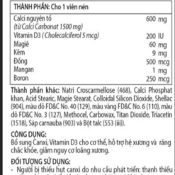 Viên uống ngừa loãng xương VitaHealth VitaCal 600 Forte