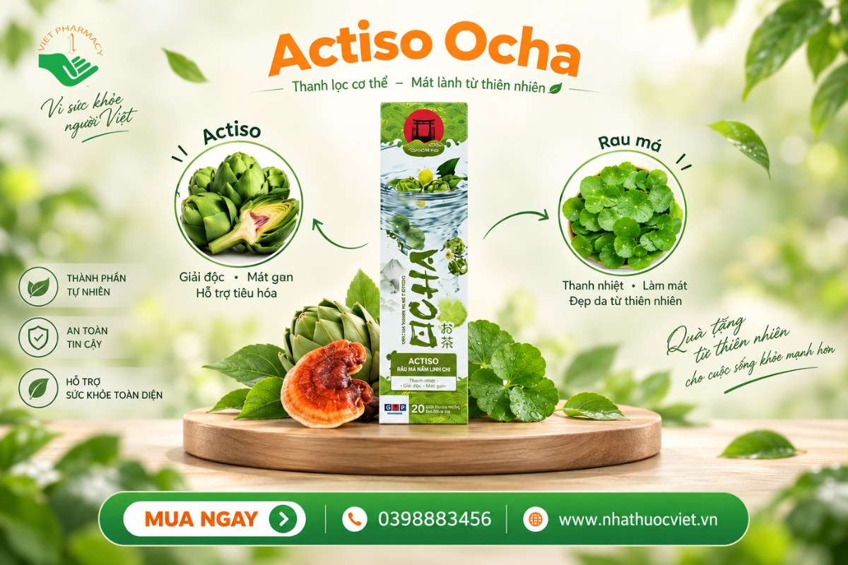Viên sủi giải độc gan, thanh nhiệt Actiso Ocha