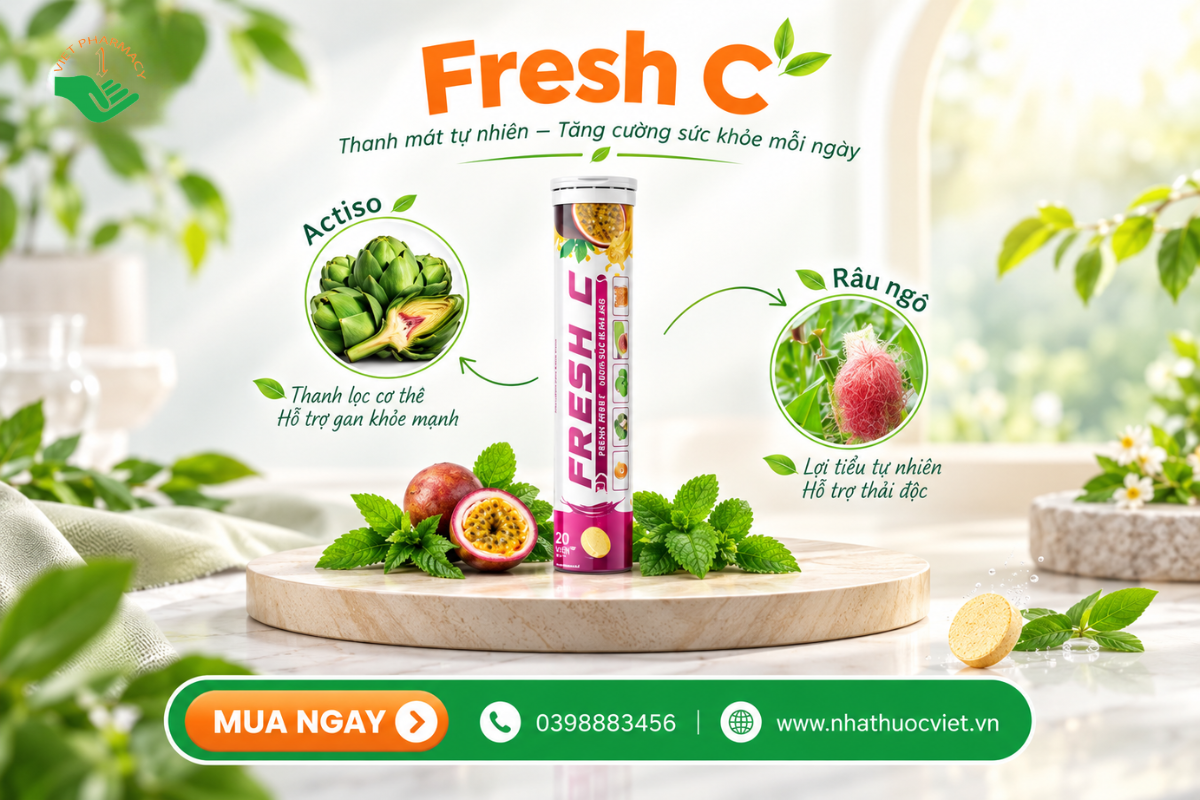 Viên sủi thanh nhiệt Fresh C - hỗ trợ giải độc gan