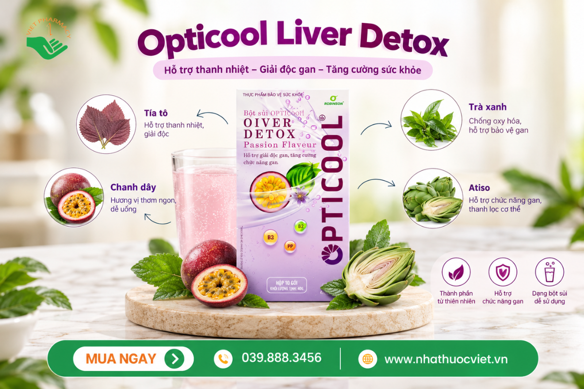 Bột sủi thanh nhiệt Opticool Liver Detox Passion Flaveur