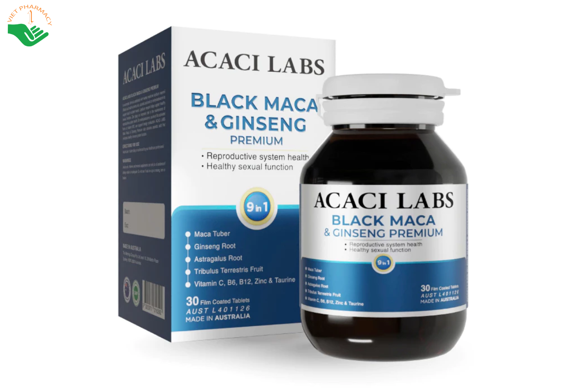 Viên uống Black Maca & Ginseng Premium hỗ trợ tăng cường sinh lý (hộp 30 viên)