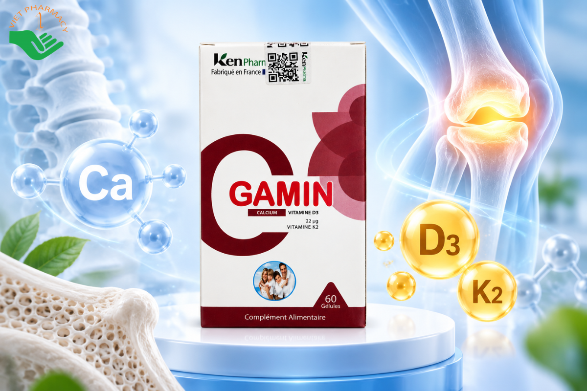 Viên uống bổ sung Canxi Gamin Calcium Kenpharma (hộp 60 viên)