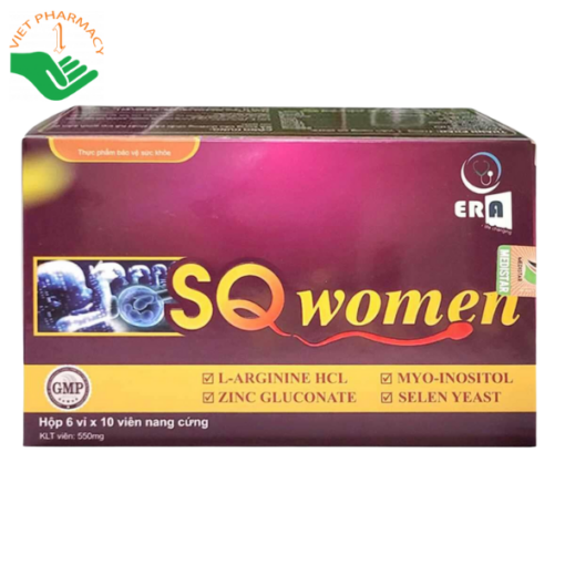 Viên uống bổ sung dưỡng chất, hỗ trợ khả năng sinh sản ở nữ giới SQ Women (hộp 6 vỉ x 10 viên nang cứng)