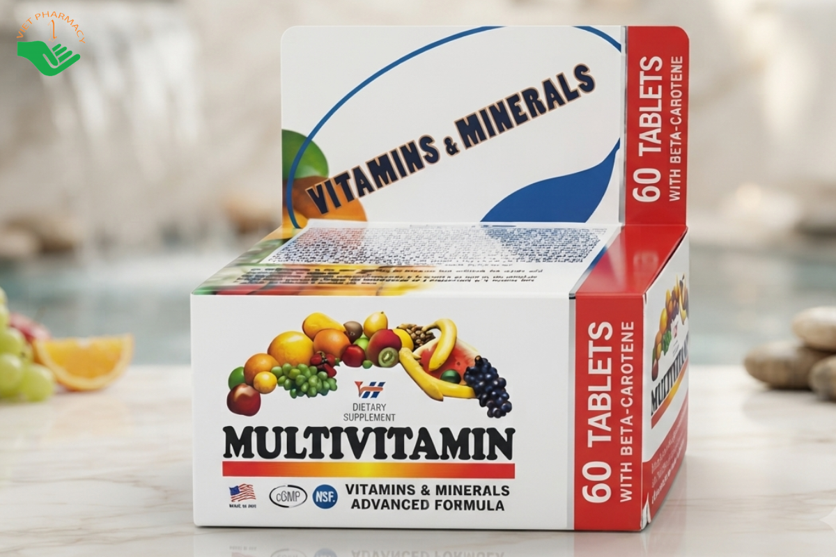 Viên uống Multivitamin Nutrimed bổ sung Vitamin và khoáng chất hỗ trợ tăng cường sức khỏe (Hộp 60 Viên)