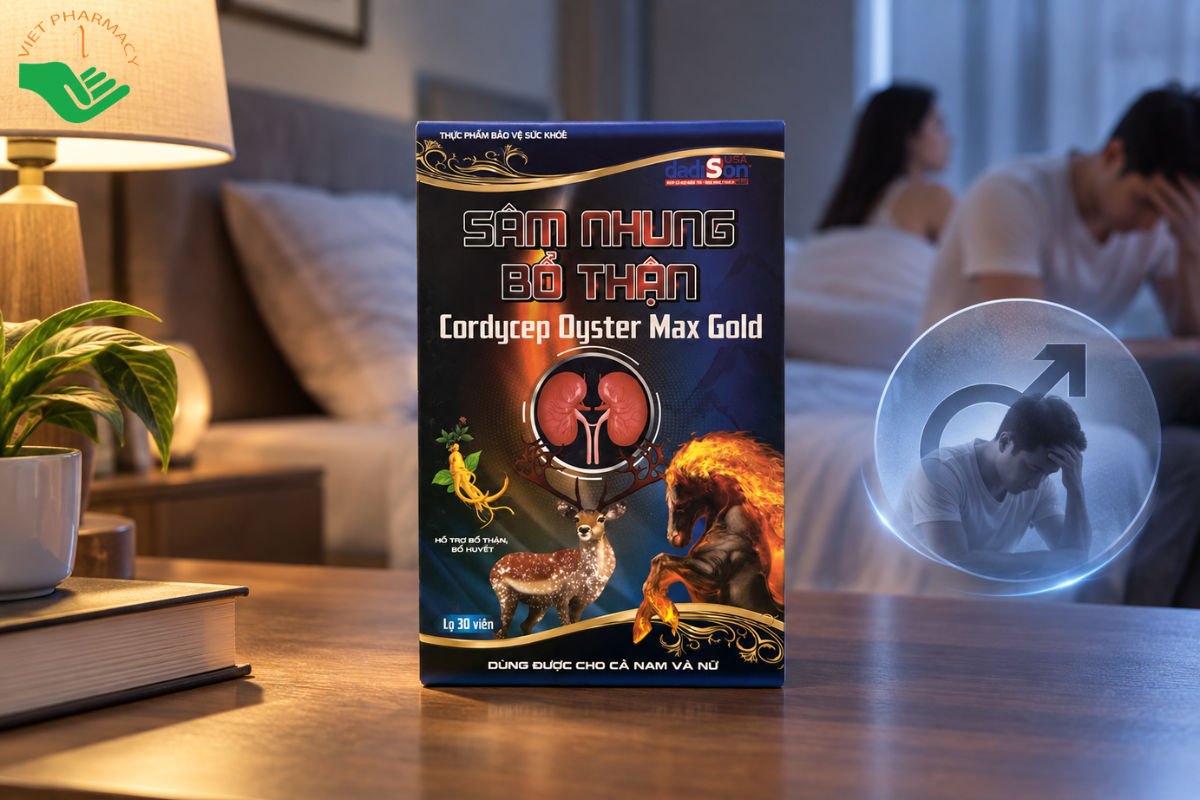 Sâm Nhung Bổ Thận Cordycep Oyster Max Gold bổ thận tráng dương, tăng cường sinh lý, hỗ trợ trị rối loạn cương,
