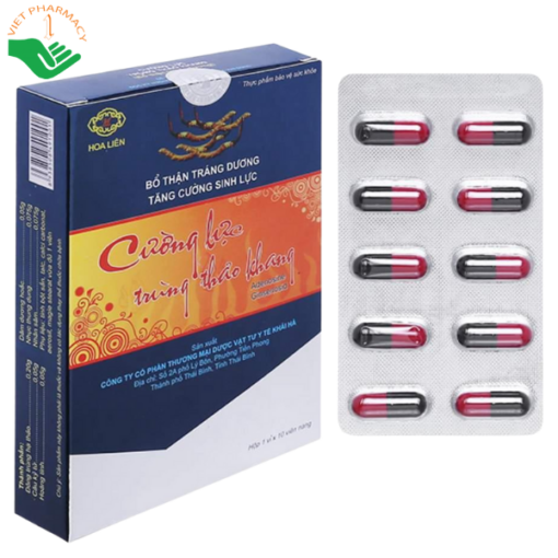 Viên uống Cường Lực Trùng Thảo Khang bổ thận tráng dương, tăng cường sinh lực (hộp 10 viên)
