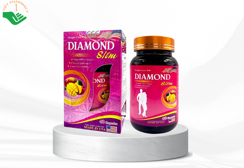 Viên uống giảm cân Diamond Slim USA giảm mỡ bụng, chống lão hóa, làm đẹp da (hộp 40 viên)