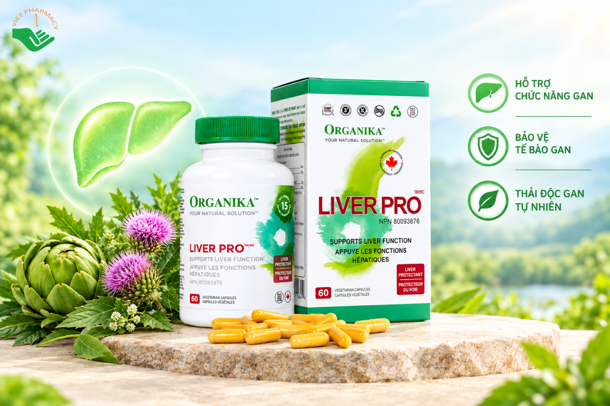 Viên uống giải độc và hạ men gan Organika Liver Pro