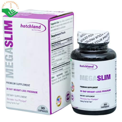 Viên uống Hotchland MegaSlim hỗ trợ giảm cân an toàn hiệu quả (Hộp 30 viên)