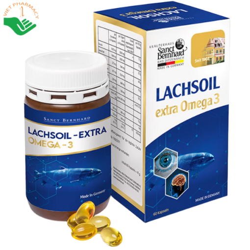 Viên uống sáng mắt, bảo vệ tim Lachsoil Extra Omega 3 (hộp 60 viên)
