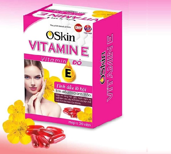 Viên uống làm chậm lão hóa da Oskin Vitamin E đỏ