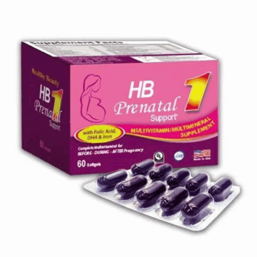 Viên uống HB1 Prenatal Support - hỗ trợ bổ sung vitamin tổng hợp dành cho bà bầu, mẹ khỏe bé thông minh