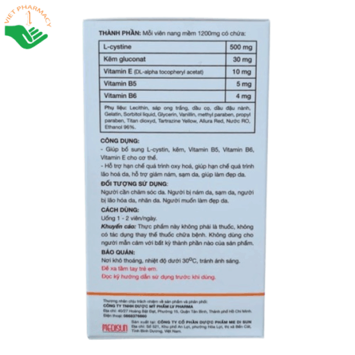 Viên uống LV-CYN hỗ trợ làm đẹp da, móng, tóc (12 vỉ x 5 viên)