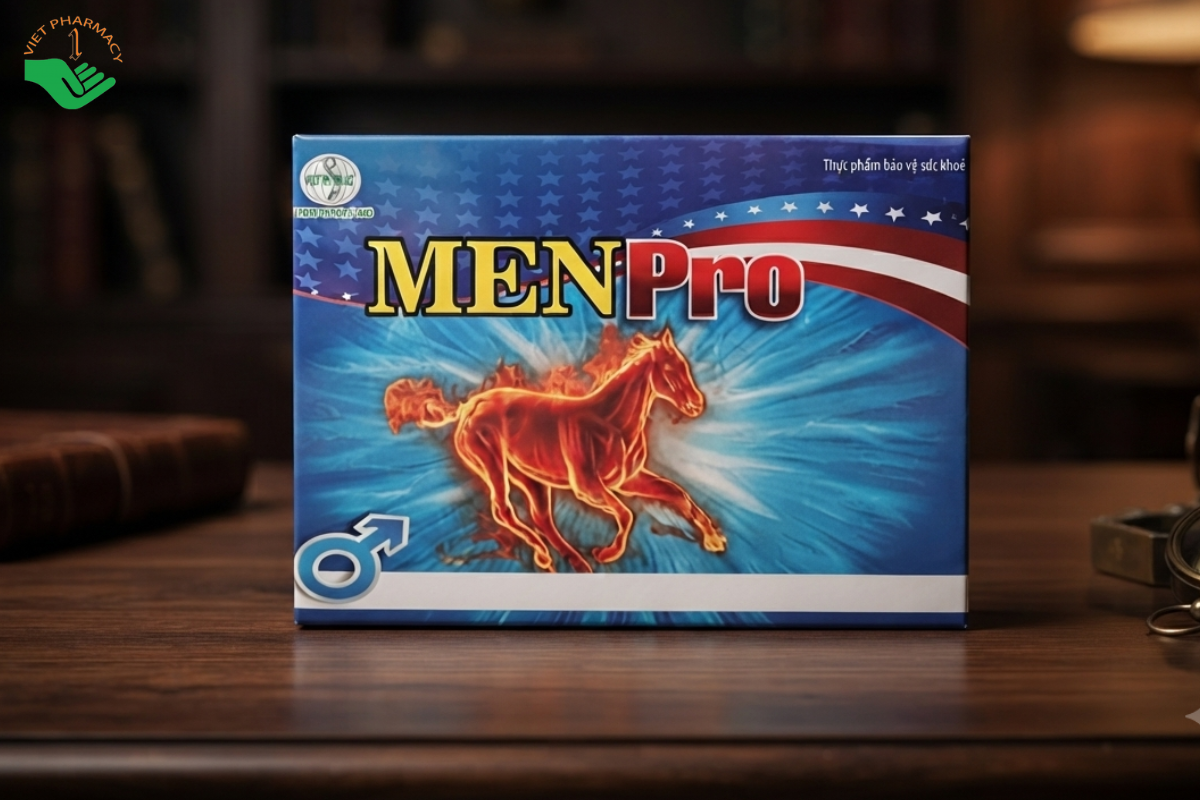 Viên uống MENPRO bổ thận, tráng dương, hỗ trợ tăng cường sinh lý nam (Hộp 1 vỉ x 4 viên)