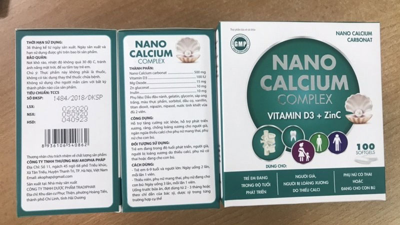 Viên uống Nano Calcium Complex Vitamin D3 + Zinc (100 viên)